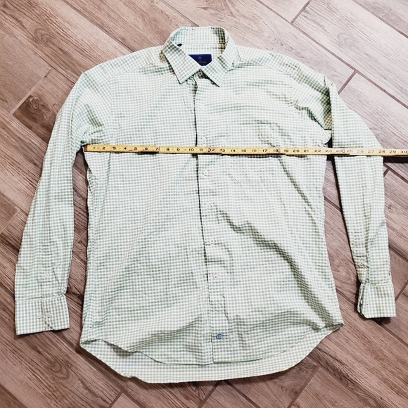 David Donahue Men's Casual Long Sleeve Shirt Green Check/ Plaid Pattern Size XL - Picture 3 of 4